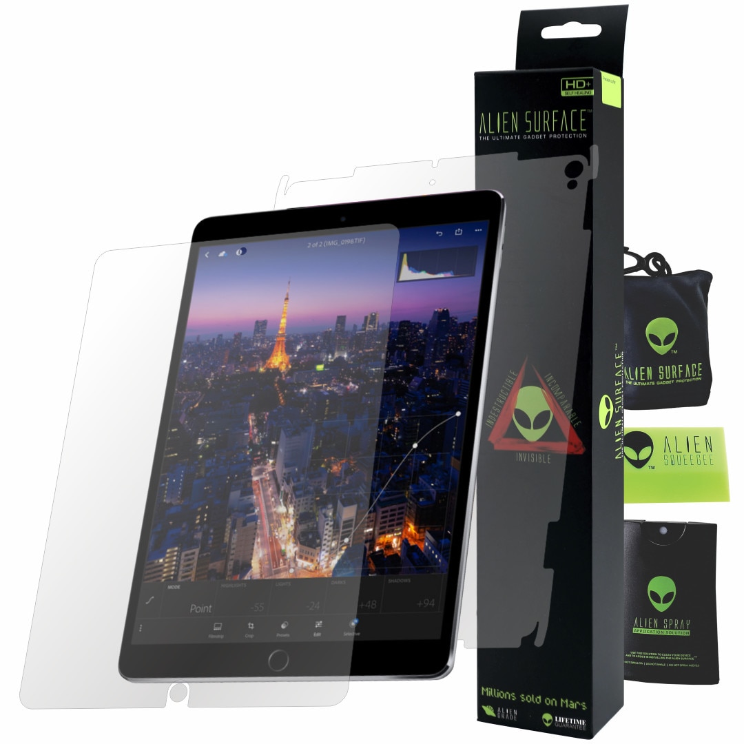 Folie Alien Surface HD, Apple iPad Pro 10.5 inch (2017), protectie ecran, spate, laterale + Alien Fiber cadou