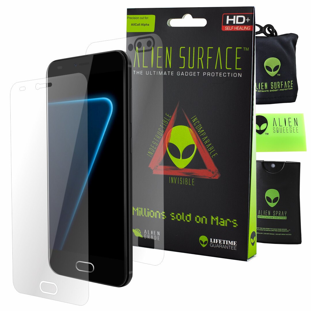 Folie Alien Surface HD, AllCall Alpha, protectie ecran, spate, laterale + Alien Fiber Cadou