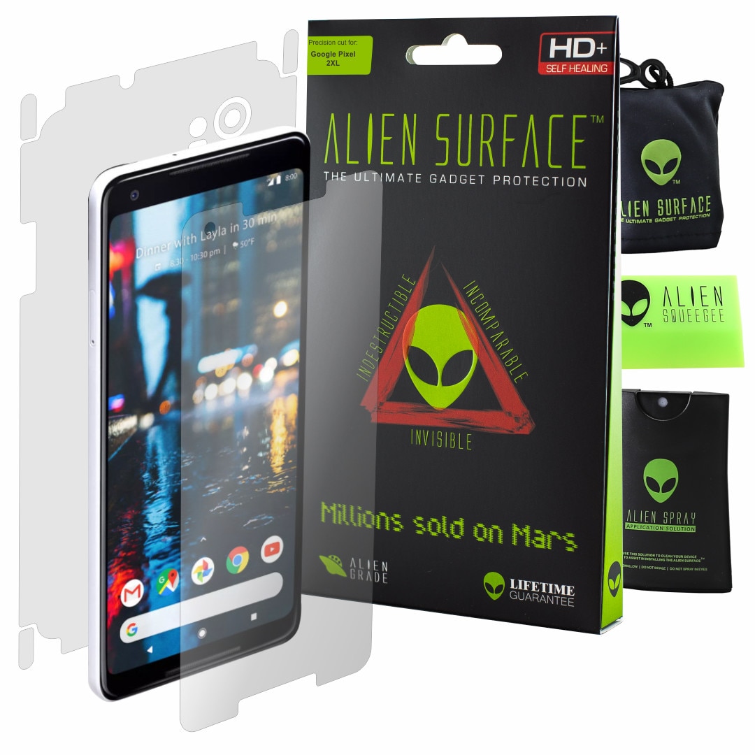 Folie Alien Surface HD, Google Pixel 2 XL, protectie ecran, spate, laterale + Alien Fiber Cadou