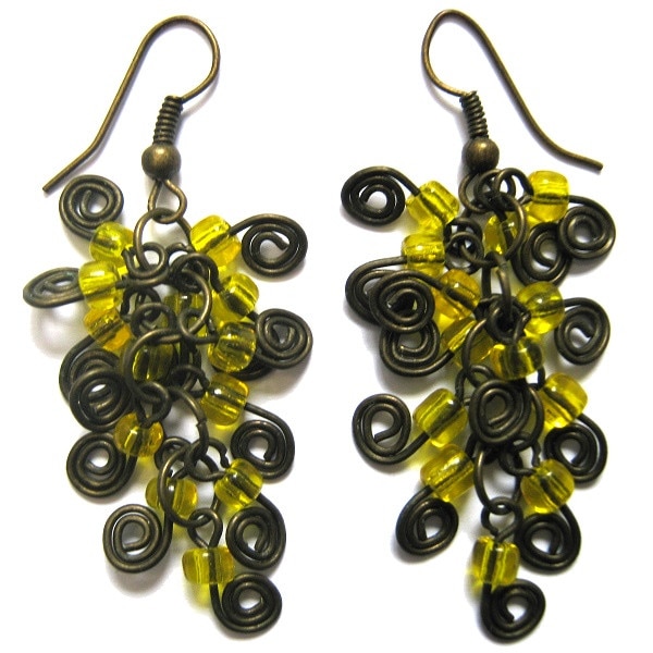 Cercei Moazi Handmade wineHouse, Antique Bronz, Galben