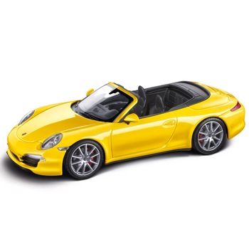 Macheta Auto Porsche Carrera 4S Convertible (991), 143, Galben Macheta Auto Porsche Carrera 4S Convertible (991), 143, Galben