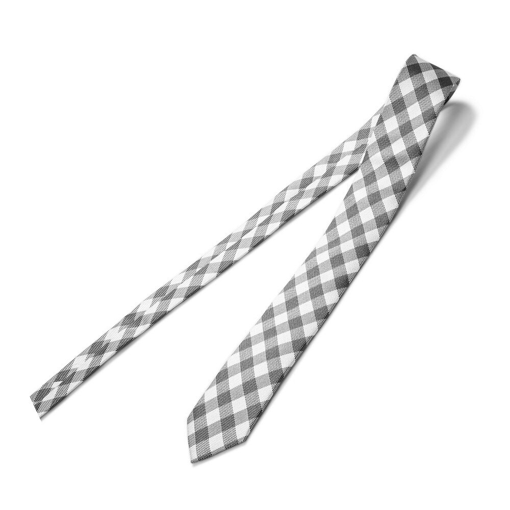 Cravata Clasica 150 cm,Matase, Skoda, Argintiu/Negru