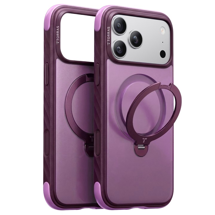 Husa pentru iPhone 18 Pro Max / iPhone 17 Pro Max - Torras Ostand Q3 Rugged - Plum Purple