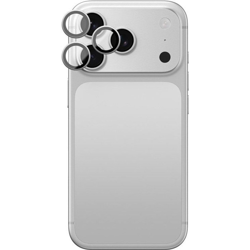 Protector lentile camera AmazingThing Radix Vision IP18CAMSVGLA, sticla safir 95% transmitere lumina, strat anti-reflexie, rama aluminiu mat, rezistent la praf si apa, compatibil iPhone 18 Pro/18 Pro Max, argintiu