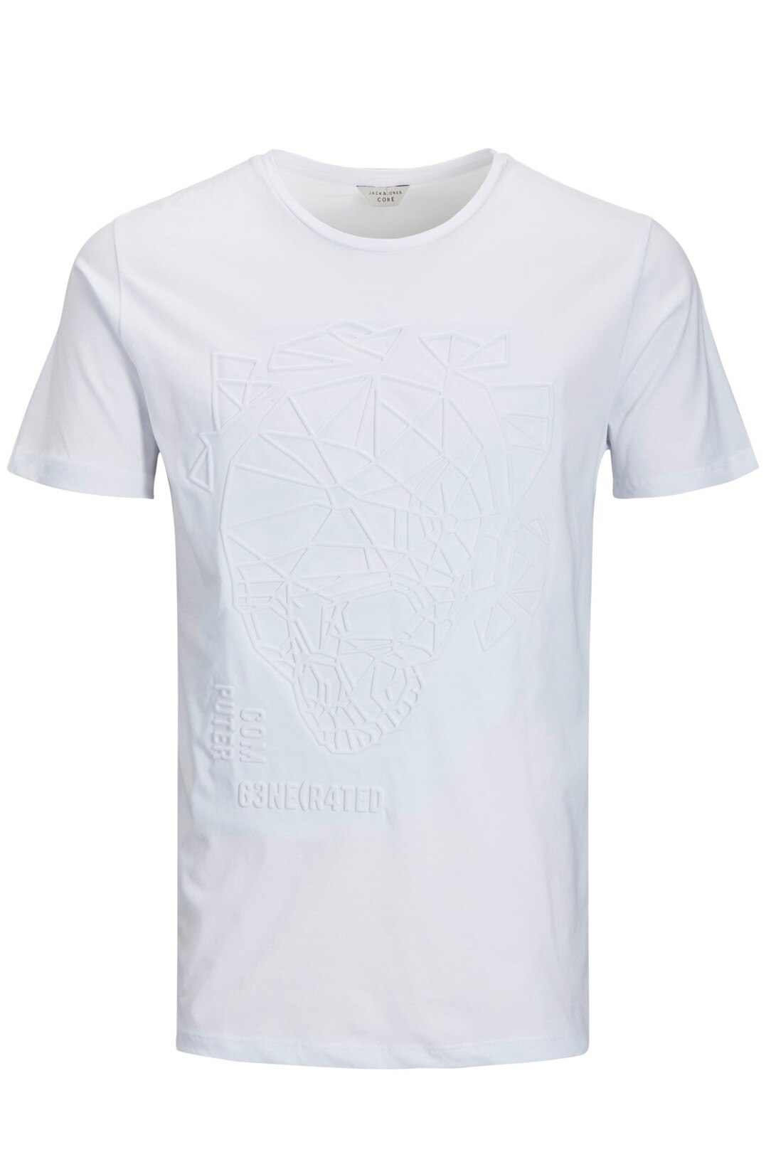 Tricou alb, Jack&Jones, Mest, Alb