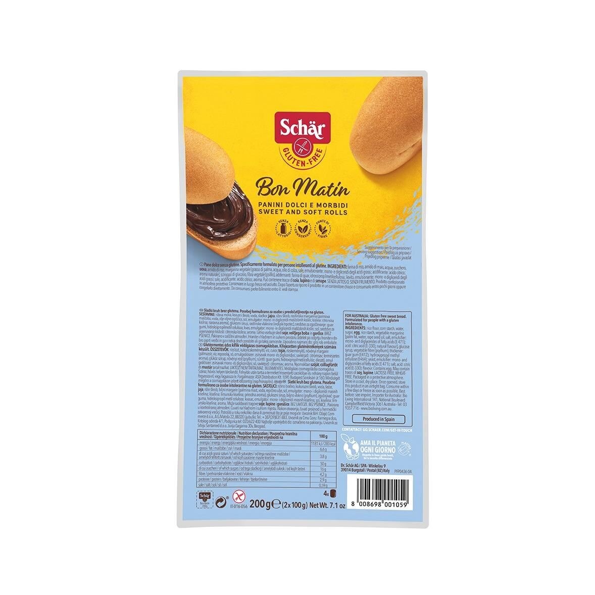 Paine dulce fara gluten Bon Matin 200 g Schar