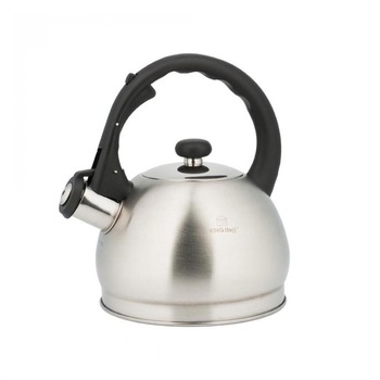 Ceainic cu fluier KingHoff KH 3773, 1.8 litri, Inox , Maner Negru Ceainic cu fluier KingHoff KH 3773, 1.8 litri, Inox , Maner Negru