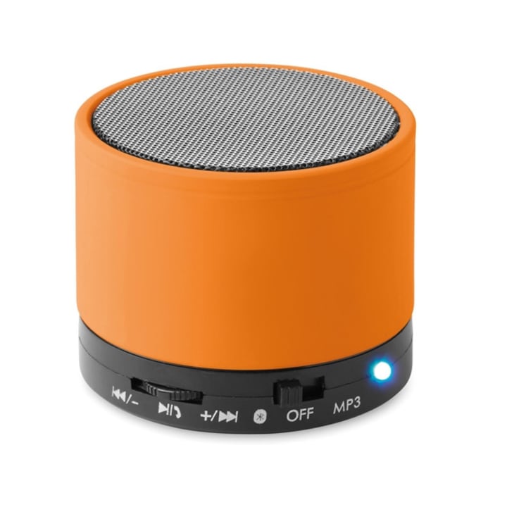 Boxa portabila metalica cilindrica Bluetooth , Card , Portocaliu