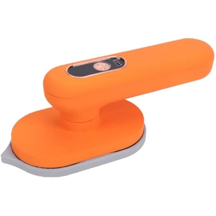 Fier de calcat fara fir reincarcabil K0582-CJ-260914-1019, 2000mAh, incalzire rapida, corp ABS, portabil cu USB, portocaliu, 20x7 cm, 524 g