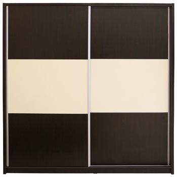 Dulap Milano cu usi culisante, 206 x 220 x 60 cm, Wenge / Vanilie Dulap Milano cu usi culisante, 206 x 220 x 60 cm, Wenge / Vanilie