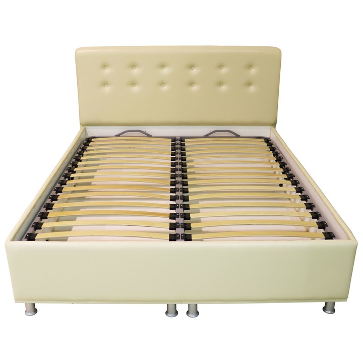 Pat Tapitat Spectral 160x200 cm, Piele ecologica bej