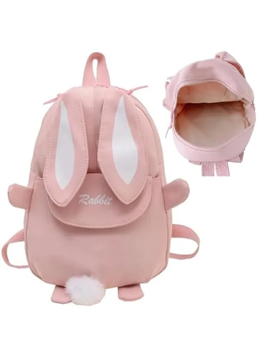 Mini rucsac pentru școală și activități zilnice, Kawaii Bunny, impermeabil, roz