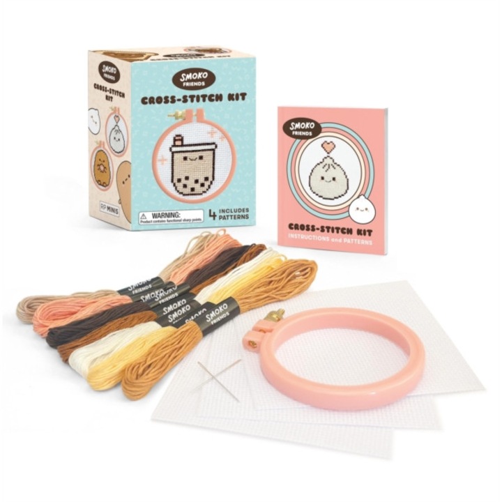 Smoko Friends Cross-stitch Kit: Includes 4 Patterns - Sosae Caetano