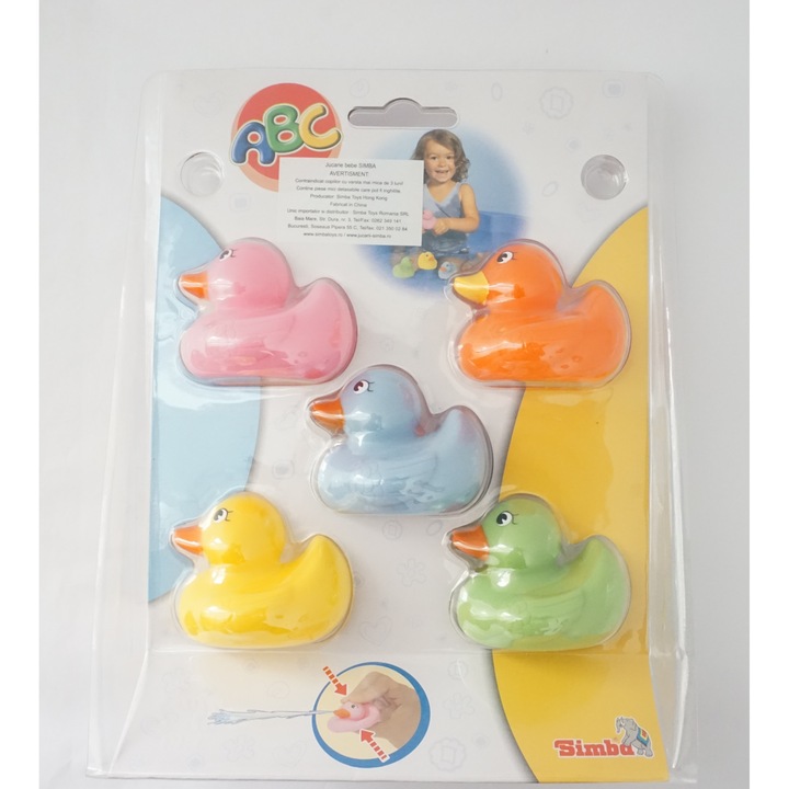 Baba fürdő kacsa állatszett, többszínű, 18 cm