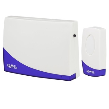 Sonerie wireless Zamel Suita ST-919, raza de actiune 80 m, 80 dB, Alb/Albastru Sonerie wireless Zamel Suita ST-919, raza de actiune 80 m, 80 dB, Alb/Albastru