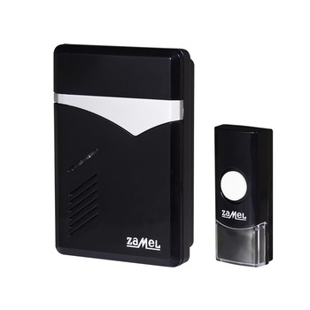 Sonerie wireless Zamel Techno ST-390, raza de actiune 100 m, 80 dB, Negru Sonerie wireless Zamel Techno ST-390, raza de actiune 100 m, 80 dB, Negru