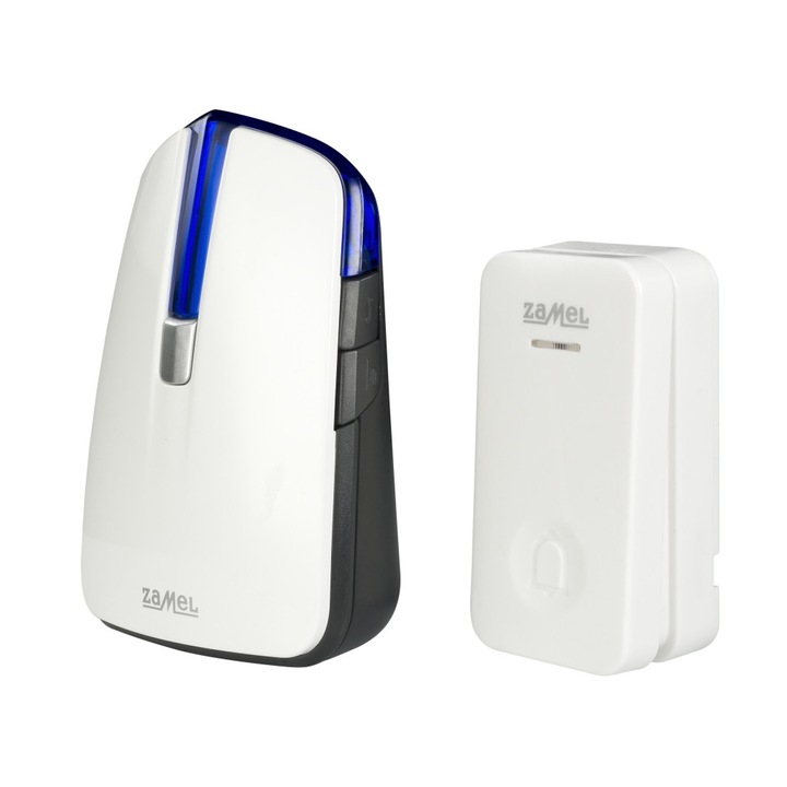 Sonerie wireless Rumba ST-370, raza de actiune 100 m, 80 dB, Alb/Albastru