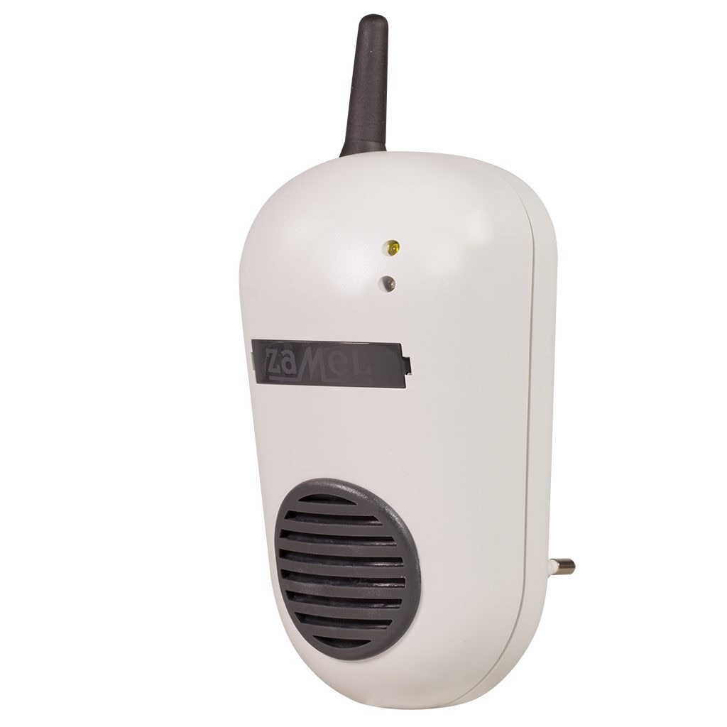 Sonerie wireless Zamel DRS-982, raza de actiune 150 m, 85 dB, 230 V, Gri