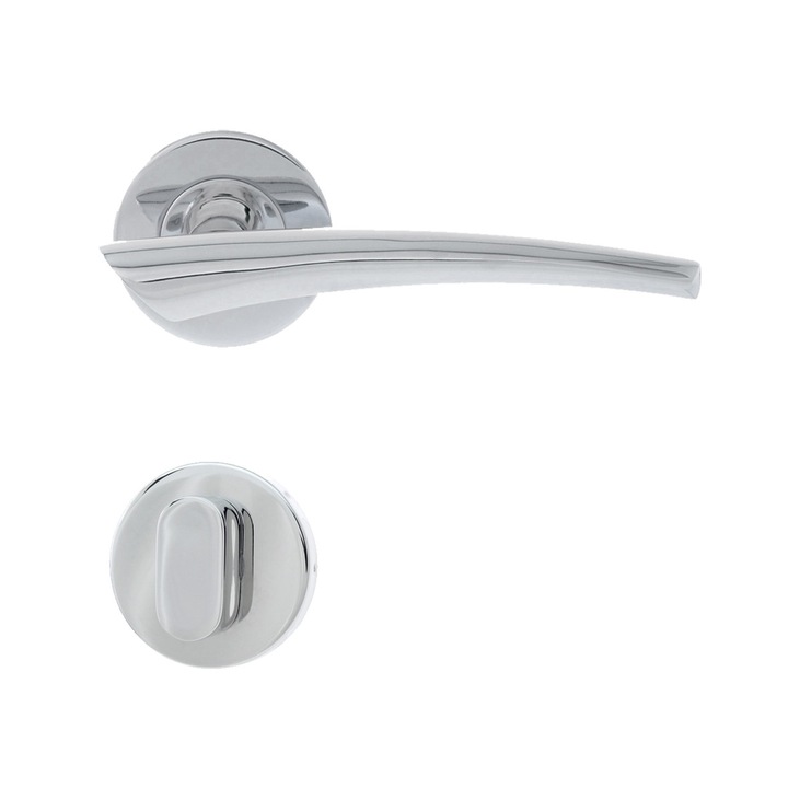 Set de manere Gerdano model S3157AL cu rozete pentru camere de serviciu, nichel cromat