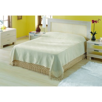 Cuvertura de pat single, confectionata din bumbac, Valentini Bianco, YT001 180x230 cm Cuvertura de pat single, confectionata din bumbac, Valentini Bianco, YT001 180x230 cm