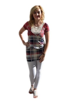 Bluza trendy cu dantela, elastic in talie, D&J Exclusive, Rosu Bluza trendy cu dantela, elastic in talie, D&J Exclusive, Rosu