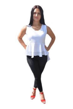 Bluza moderna din bumbac, croi asimetric, D&J Exclusive, Alb Bluza moderna din bumbac, croi asimetric, D&J Exclusive, Alb