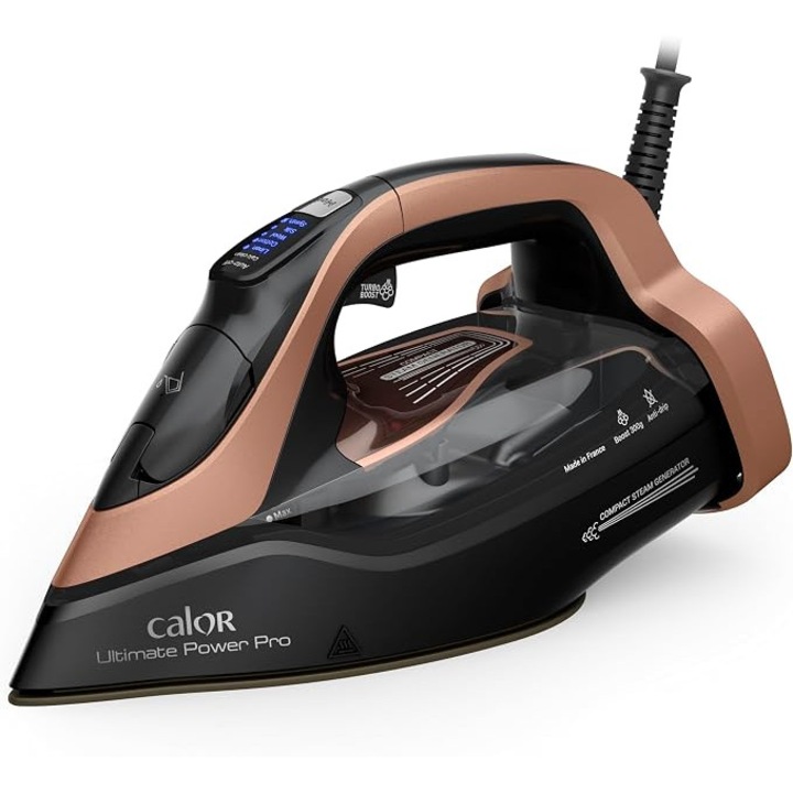 Calor Ultimate Power Pro FV9E50C0 – Fier de calcat cu abur 3200 W, debit continuu de abur de 85 g/min, jet de abur de pana la 300 g/min