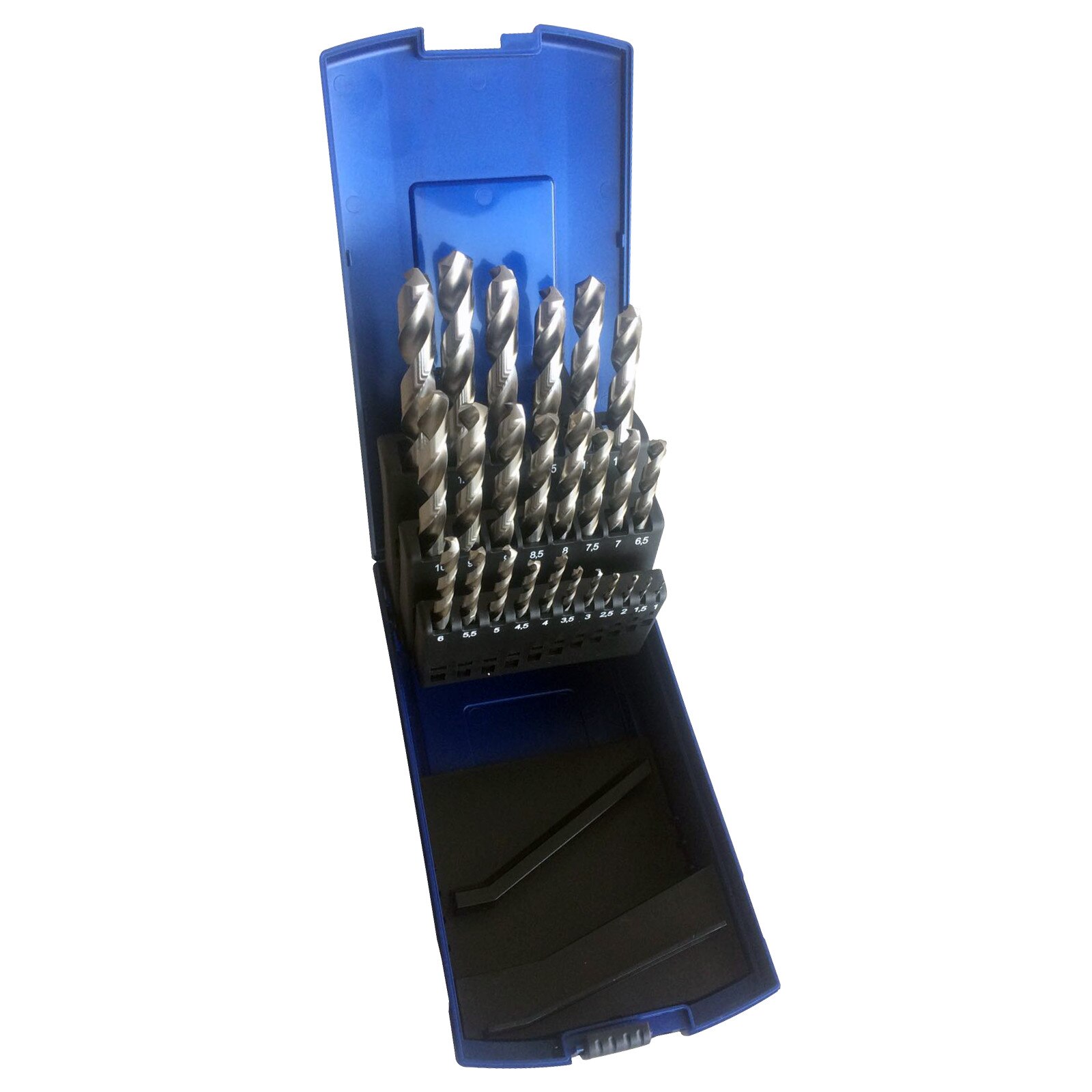 Trusa burghie metal HSS alb rectificat DIN 338 - 25 piese 1-13 X 0.5