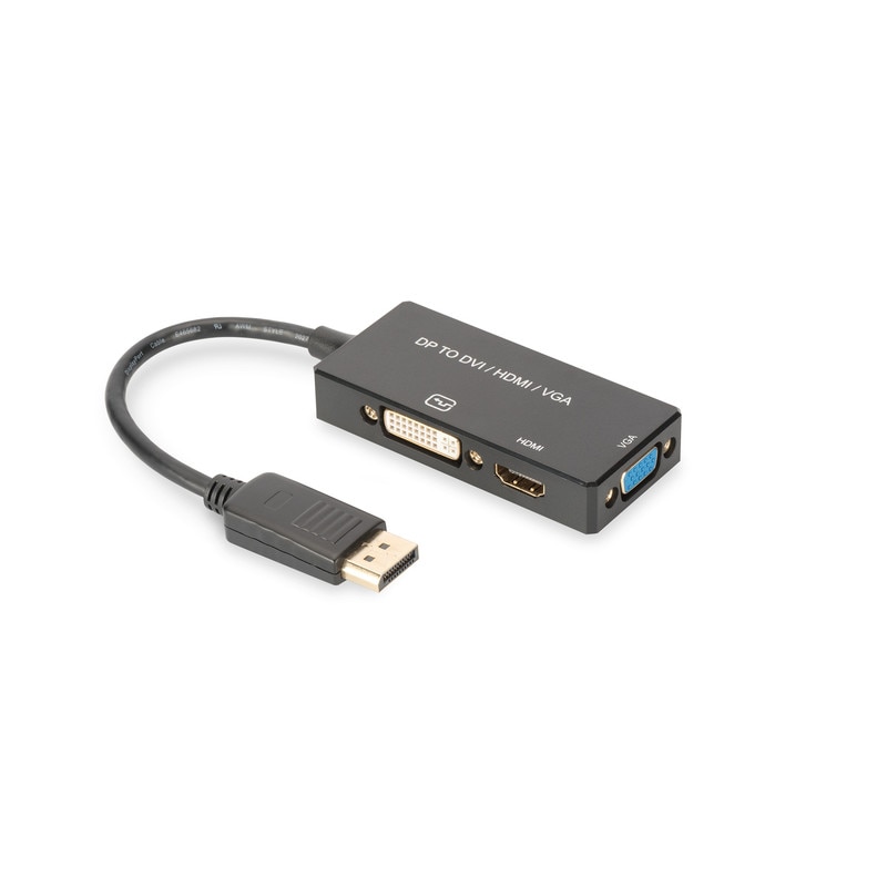 Adaptor DisplayPort -> HDMI+DVI+VGA ,0,2m, Digitus