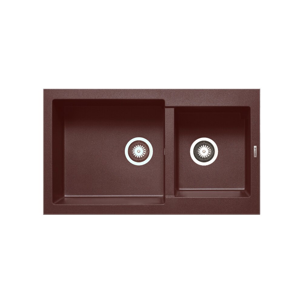 Chiuveta bucatarie Pyramis ALAZIA, 860x500mm, adancime 200mm, montare pe blat, Pyragranite Chocolate