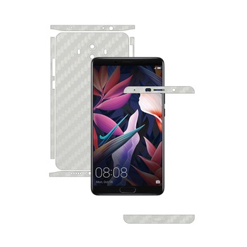 Folie de protectie Carbon Skinz, Husa de tip Skin Adeziv pentru Carcasa, Carbon Alb dedicata Huawei Mate 10 Folie de protectie Carbon Skinz, Husa de tip Skin Adeziv pentru Carcasa, Carbon Alb dedicata Huawei Mate 10