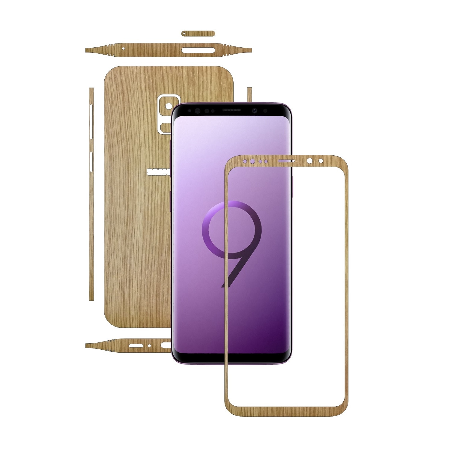 Folie de protectie Carbon Skinz, Husa de tip Skin Adeziv pentru Carcasa, Lemn Stejar dedicata Samsung Galaxy S9