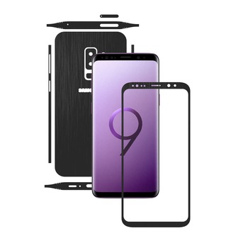 1 + 1 GRATUIT - Samsung Galaxy S9 + Plus - Brushed Negru - Folie de protectie Carbon Skinz, Husa Full Body Cover de tip Skin Adeziv pentru Rama Ecran,Carcasa Spate si Laterale 1 + 1 GRATUIT - Samsung Galaxy S9 + Plus - Brushed Negru - Folie de protectie Carbon Skinz, Husa Full Body Cover de tip Skin Adeziv pentru Rama Ecran,Carcasa Spate si Laterale