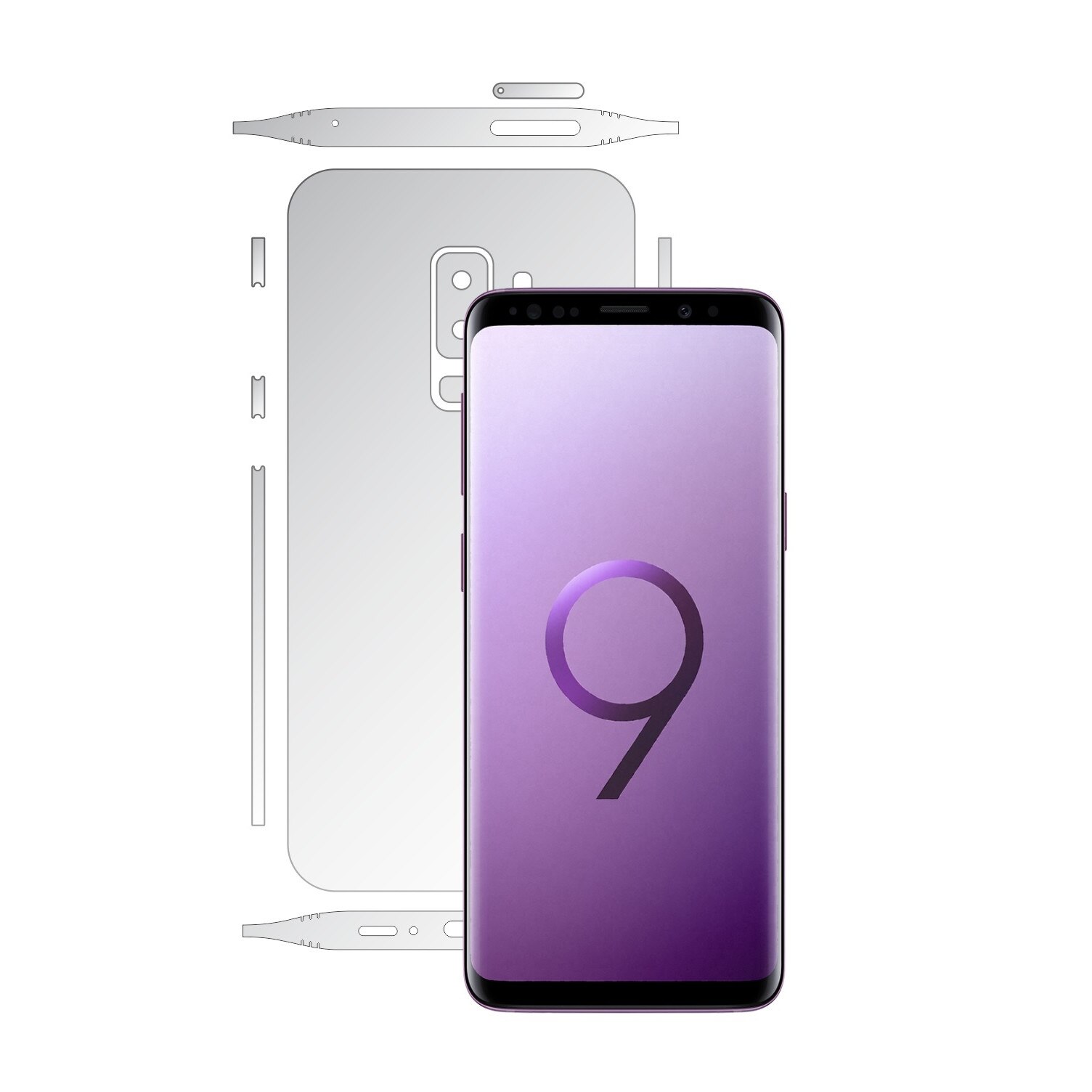 Folie Protectie Invisible Skinz Ultra-Clear AutoRegeneranta, Husa Transparenta de tip Skin Adeziv pentru Carcasa si Laterale, dedicata Samsung Galaxy S9 + Plus