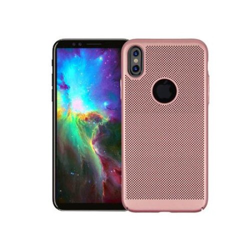 Husa iPhone X XS Perfoarata Roz Gold