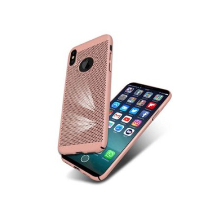 Перфориран калъф за iPhone X XS Rose Gold