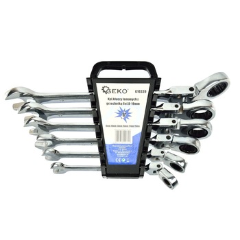 Set 6 chei combinate cu clichet 8-19mm, GEKO G10339 Set 6 chei combinate cu clichet 8-19mm, GEKO G10339