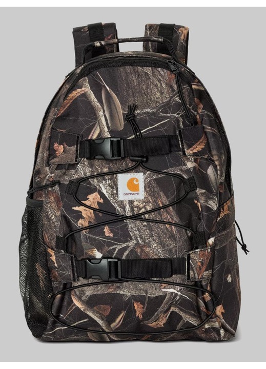 Carhartt WIP, rucsac din poliester reciclat canvas, water-repellent, bretele captusite si spate captusit, buzunar mesh lateral, curele frontale cu catarama, Kickflip I031468-3X5XX, camuflaj, 24.8 L