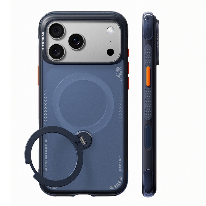 Husa pentru iPhone 18 Pro / iPhone 17 Pro - Torras Ostand Q3 Air Series - Deep Blue