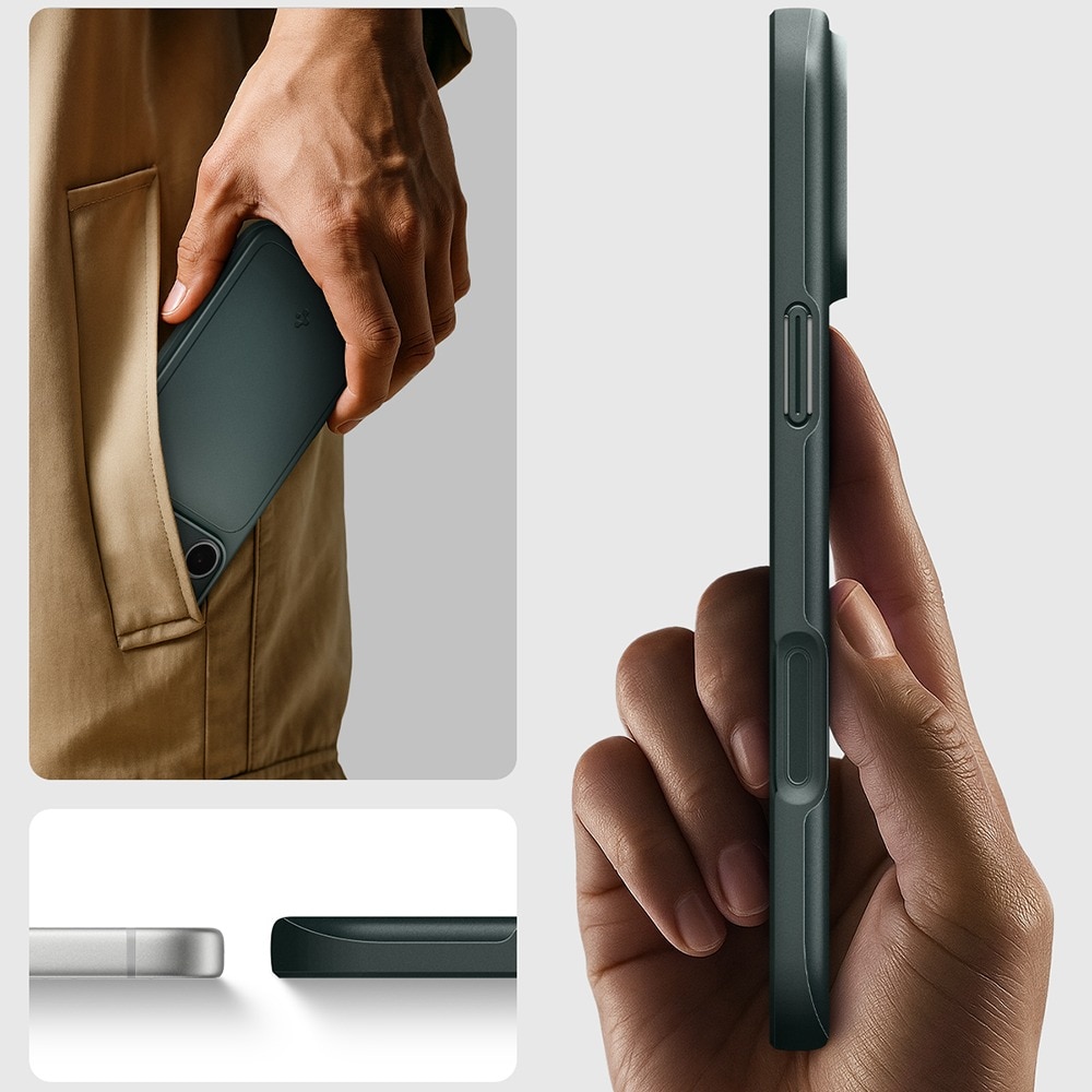 Husa pentru iPhone 18 Pro Max / iPhone 17 Pro Max, Spigen Thin Fit MagSafe, Incarcare wireless, Calitate Premium, Verde