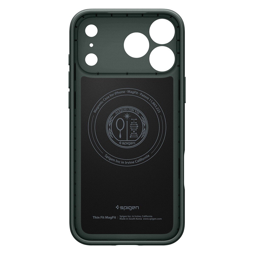 Husa pentru iPhone 18 Pro Max / iPhone 17 Pro Max, Spigen Thin Fit MagSafe, Incarcare wireless, Calitate Premium, Verde