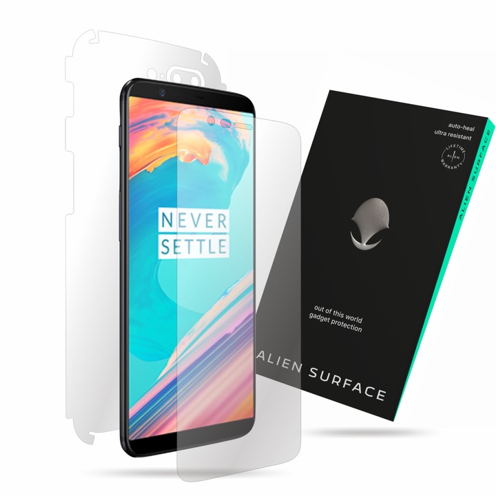 Folie protectie, compatibil cu OnePlus 5T, ecran, spate, laterale, Alien Surface