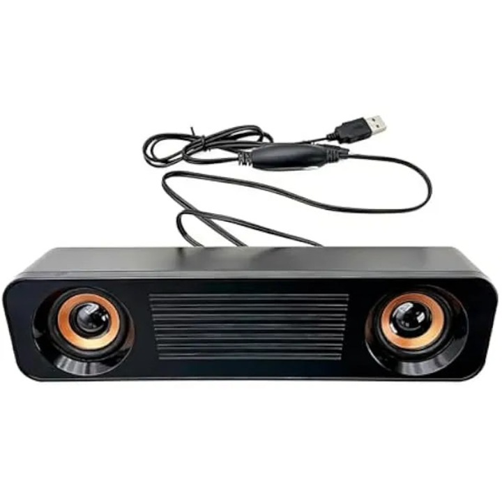Difuzor Soundbar portabil, 2 canale, USB, design compact, negru