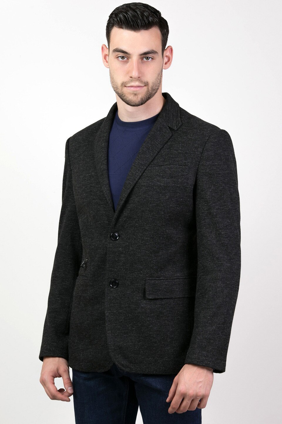 Sacou barbati STYLER, model 61039, negru, Negru, 56