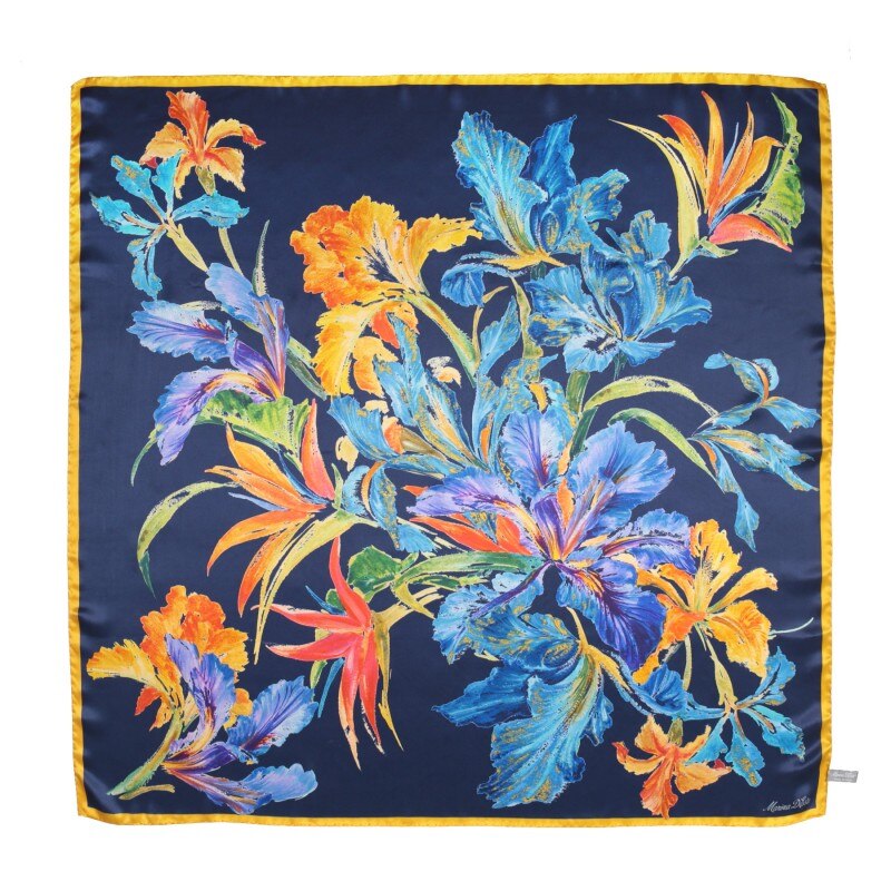 Esarfa matase Fantasy Navy