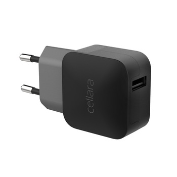 Incarcator Retea Cellara Cu Slot Usb 2.4a - Negru Incarcator Retea Cellara Cu Slot Usb 2.4a - Negru