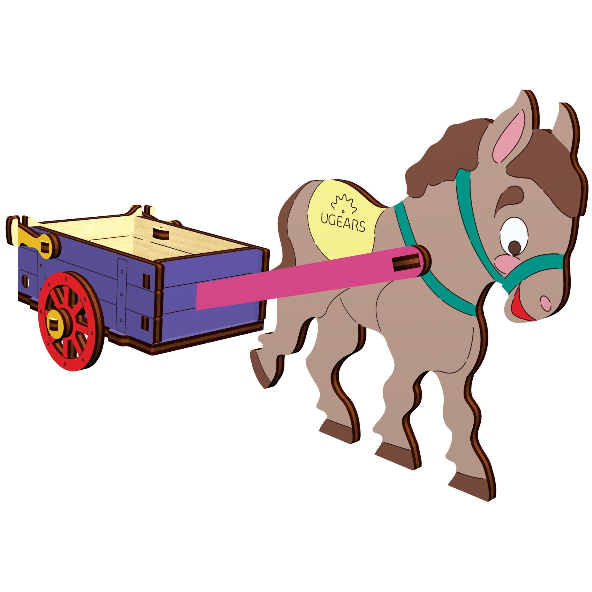 Puzzle 3D de colorat Magarus UGears 4KIDS