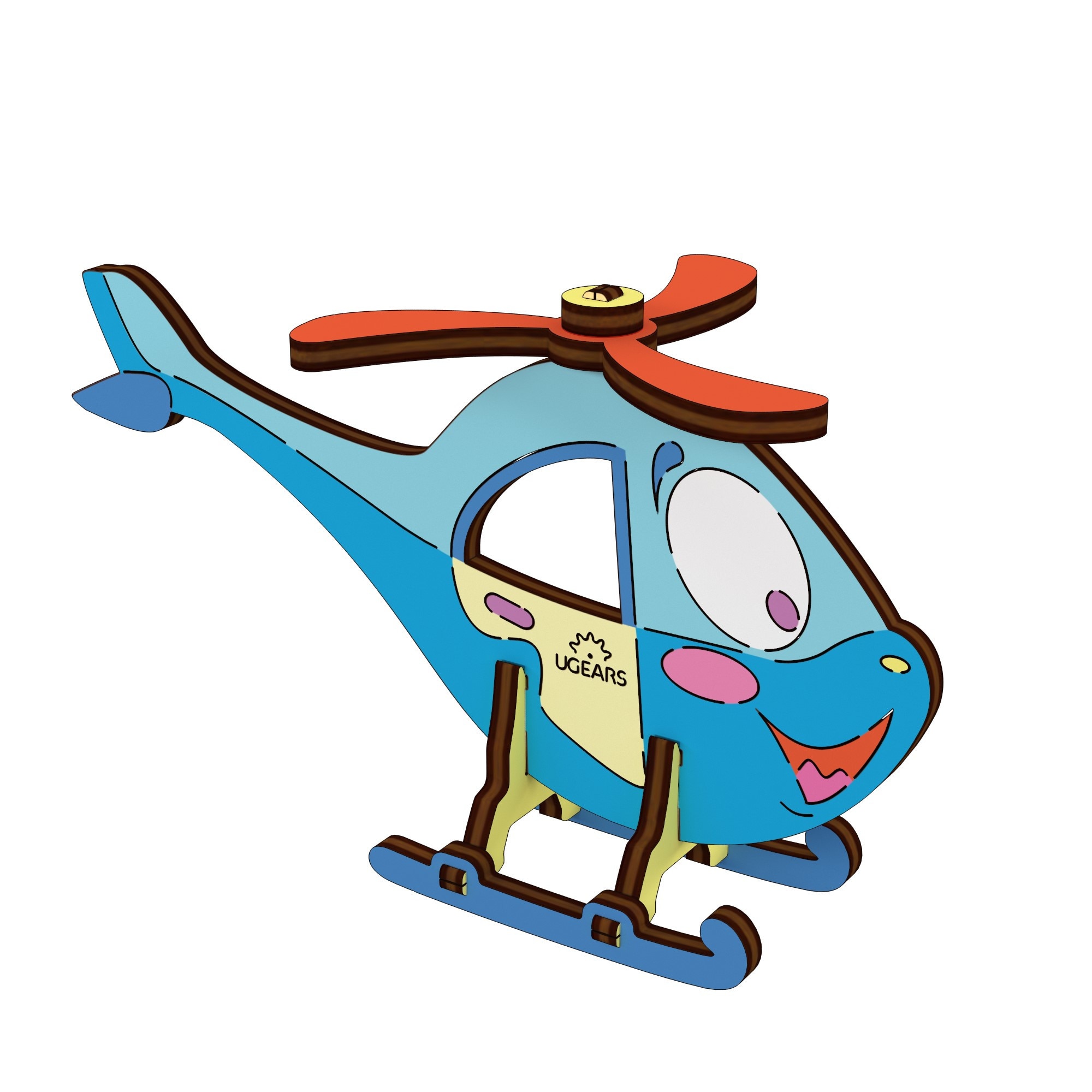 Puzzle 3D de colorat Elicopter UGears 4KIDS
