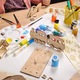 Puzzle 3D de colorat Locomotiva cu vagon UGears 4KIDS
