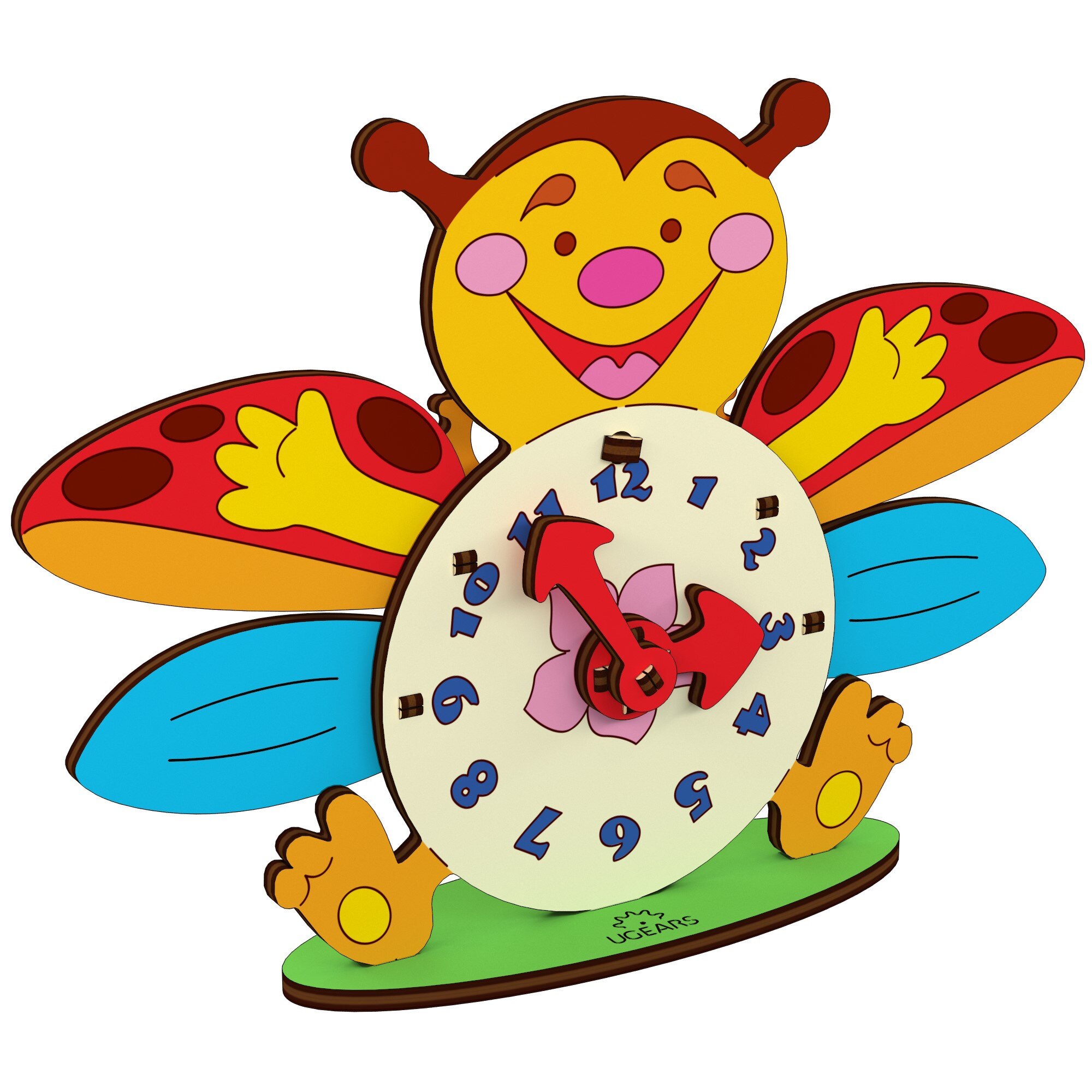 Puzzle 3D de colorat Ceas UGears 4KIDS